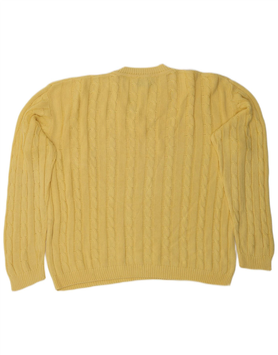 Mazzonetto Herren-Pullover mit V-Ausschnitt aus mittelgelber Baumwolle