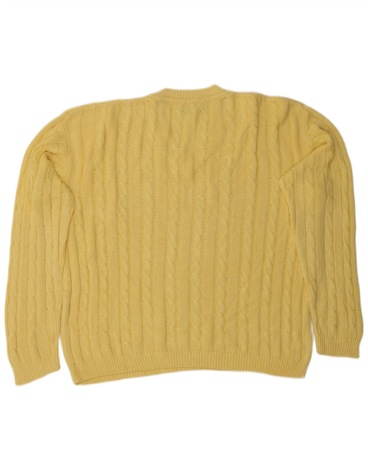 Mazzonetto Herren-Pullover mit V-Ausschnitt aus mittelgelber Baumwolle