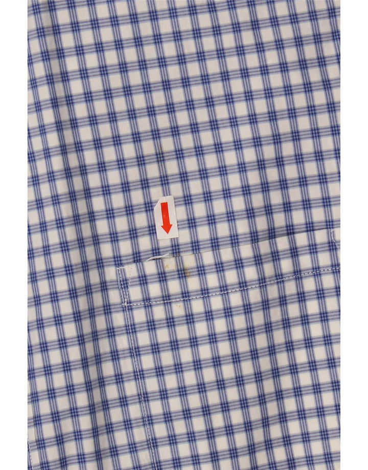 J. CREW Herrenhemd XL, blau kariert, Baumwolle
