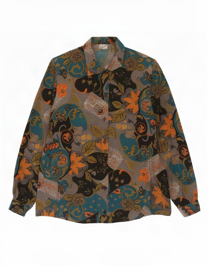 Primavera Firenze Damen-Hemdbluse, Größe M, mehrfarbig, Blumenmuster, UK 12