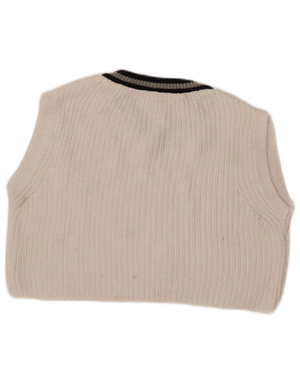 Urban Outfitters Damen Crop Graphic Vest Tank Top UK 10 Small Weiß