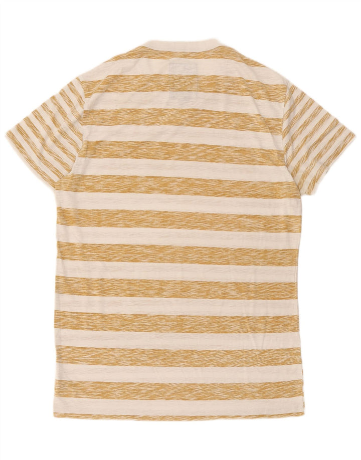G-Star Herren T-Shirt Top Large Beige Gestreifte Baumwolle