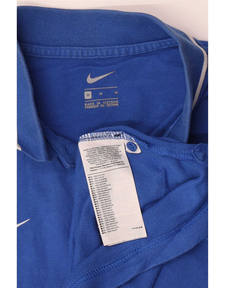 Nike Herren-Poloshirt mit Grafik, mittelblaue Baumwolle