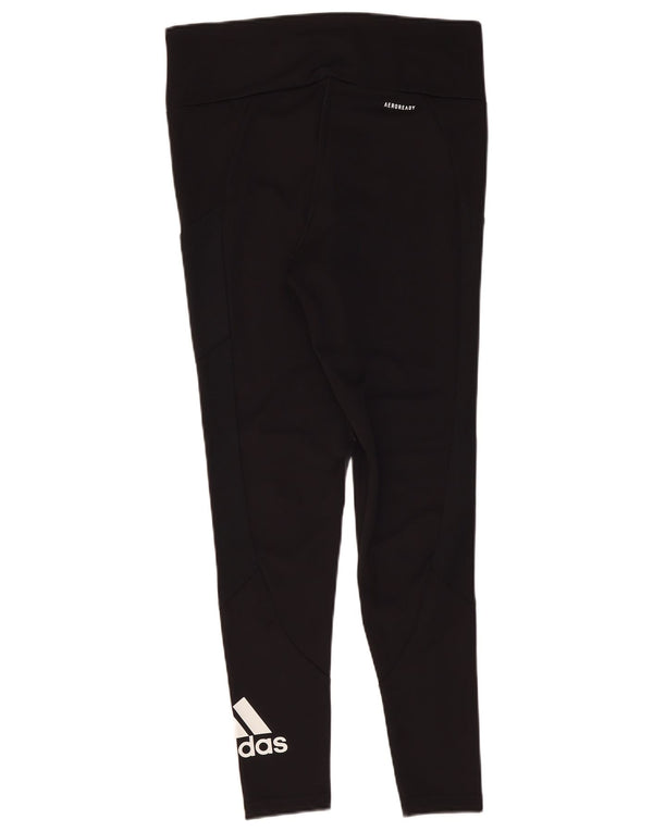 Adidas Damen Aeroready Graphic Leggings UK 16/18 Large Schwarz Polyester