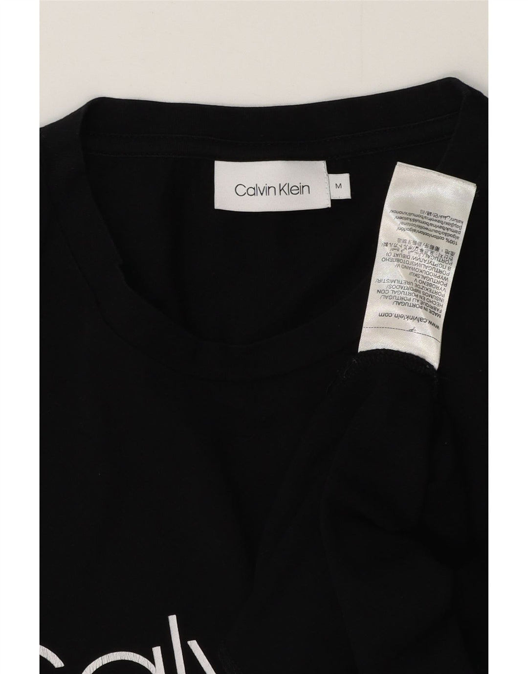 CALVIN KLEIN Herren Grafik T-Shirt Top Mittelschwarz Baumwolle