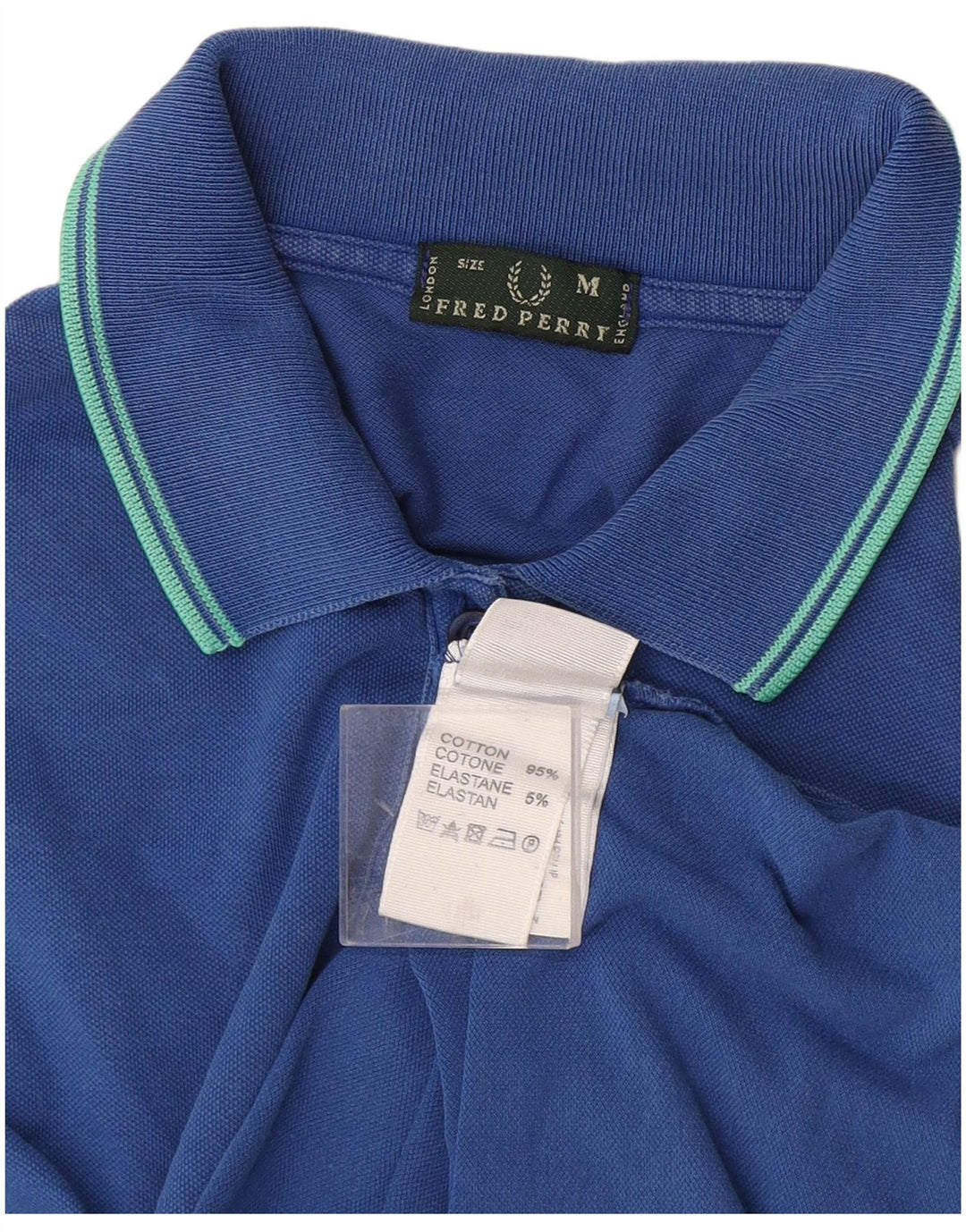 Fred Perry Damen Poloshirt UK 12 Mittelblaue Baumwolle