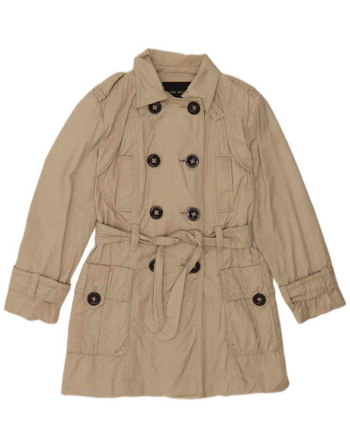 Zara Damen Trenchcoat UK 16 Large Beige Nylon