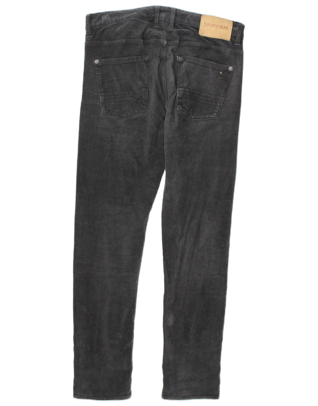 UNIFORM Womens Slim Casual Trousers W32 L30 Grey Cotton