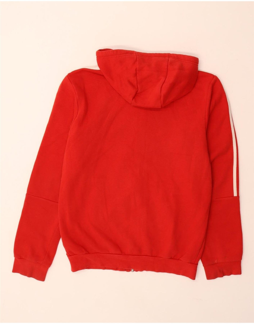 ADIDAS Mens Zip Hoodie Sweater Small Red Cotton