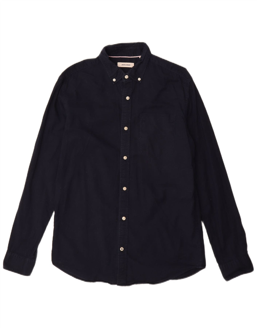 Jack & Jones Herrenhemd aus mittelblauer Baumwolle in Marineblau