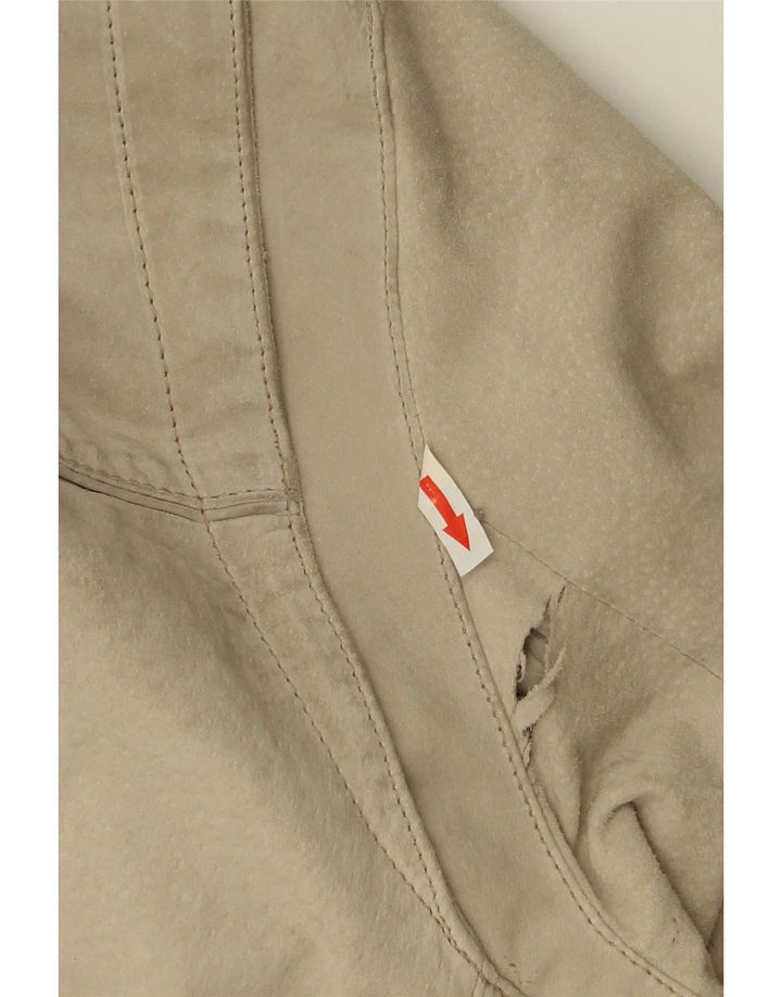 Heine Herren Wildleder Bomberjacke UK 44 2XL Beige Leder