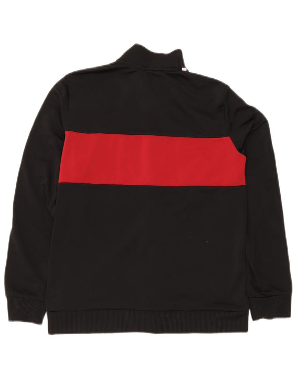 ADIDAS Jungen-Trainingsanzug-Top-Jacke, 11–12 Jahre, schwarzes Colourblock-Polyester