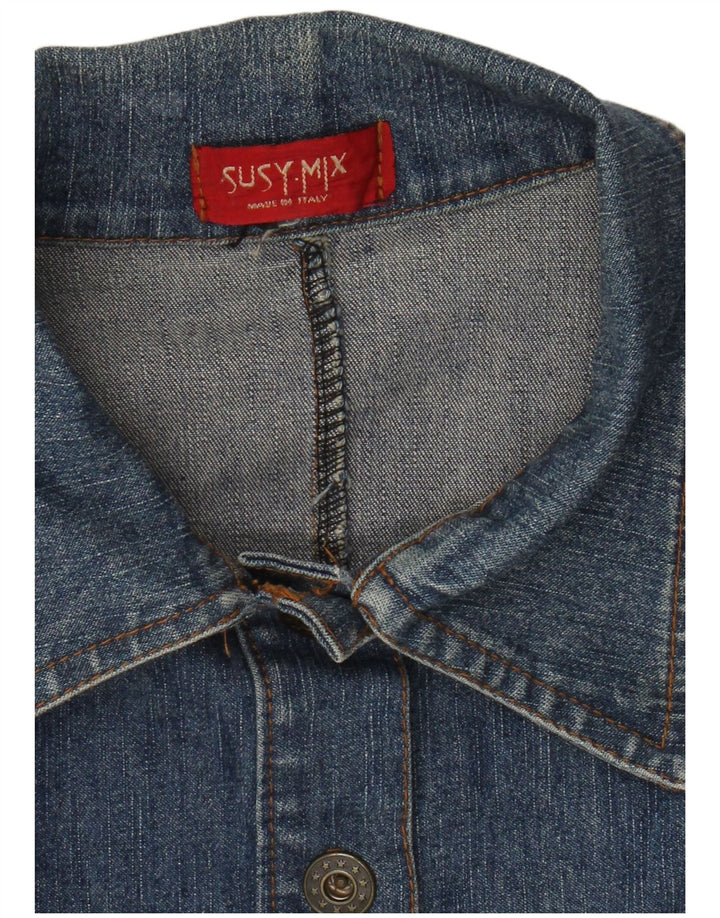 Susy Mix Damen Jeans-Trenchcoat UK 10 Small Blue