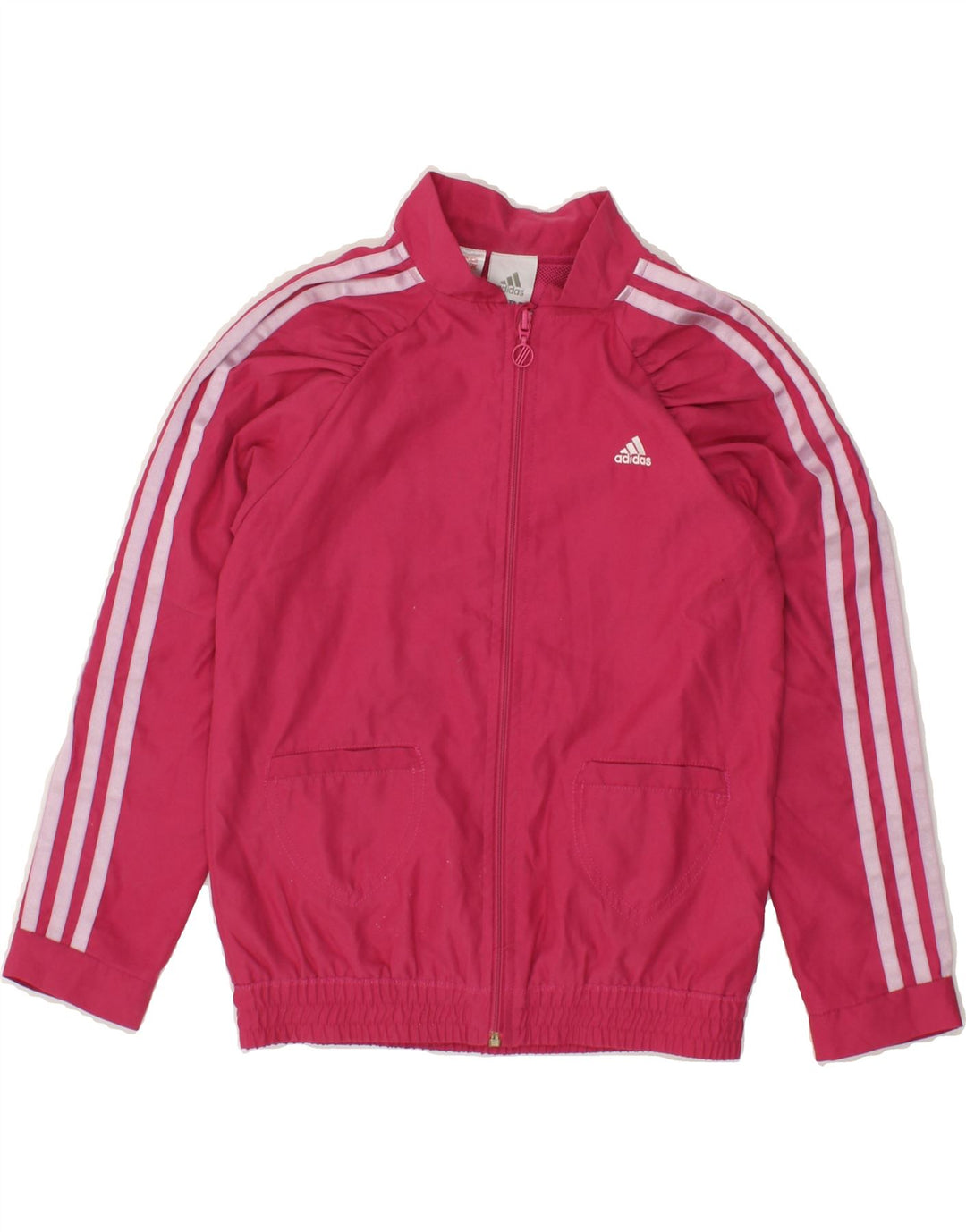 ADIDAS Girls Tracksuit Top Jacket 7-8 Years Pink Polyester Vintage Adidas and Second-Hand Adidas from Messina Hembry 
