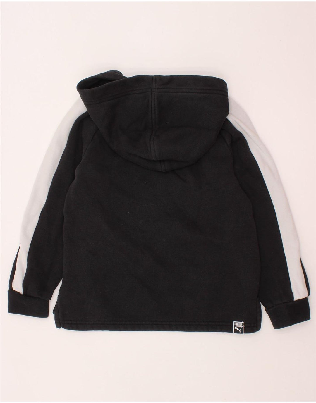 PUMA Jungen-Kapuzenpullover mit Grafik, 5–6 Jahre, schwarze Farbblock-Baumwolle