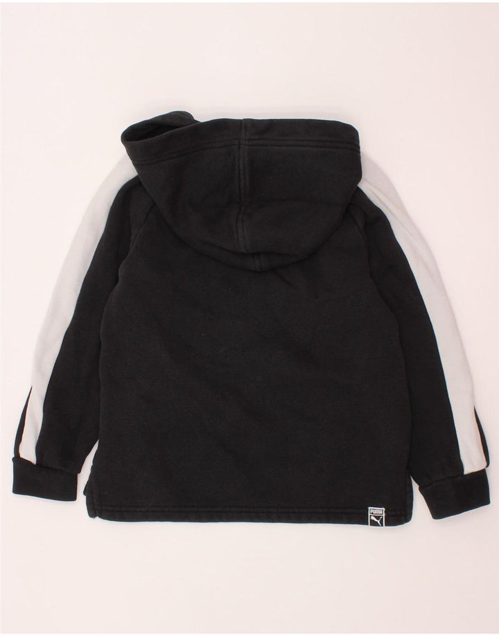 PUMA Jungen-Kapuzenpullover mit Grafik, 5–6 Jahre, schwarze Farbblock-Baumwolle