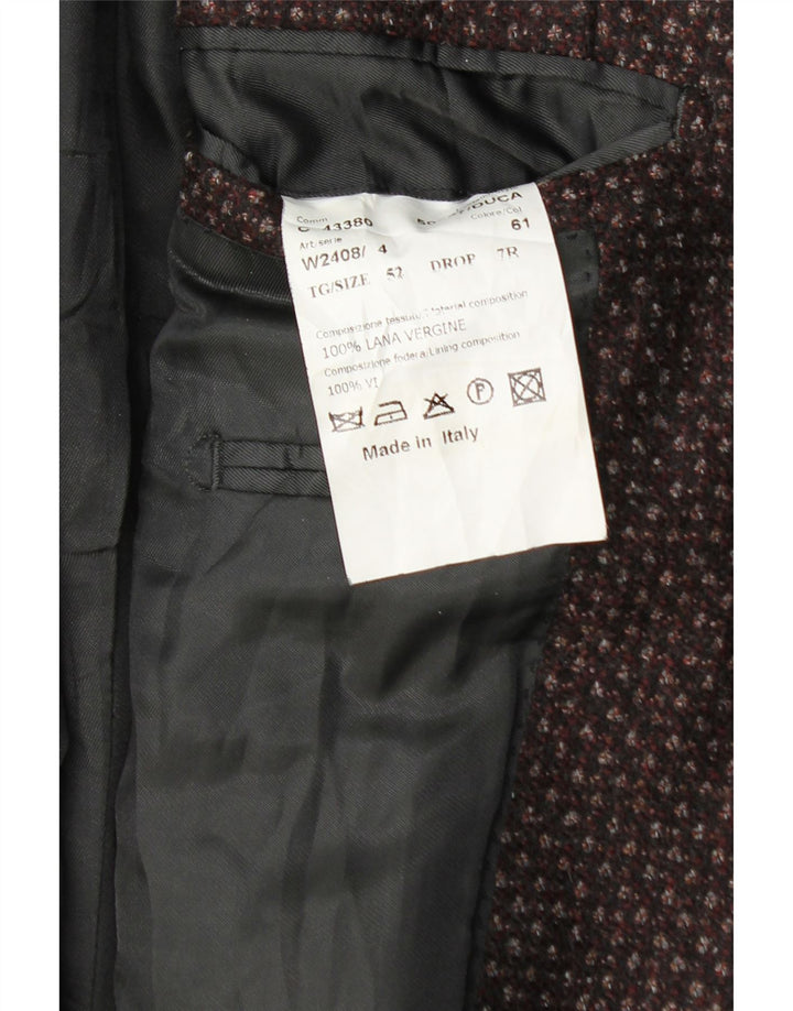 Al Duca D'Aosta Herren 3-Knopf-Blazerjacke IT 52 XL Burgunderrot meliert