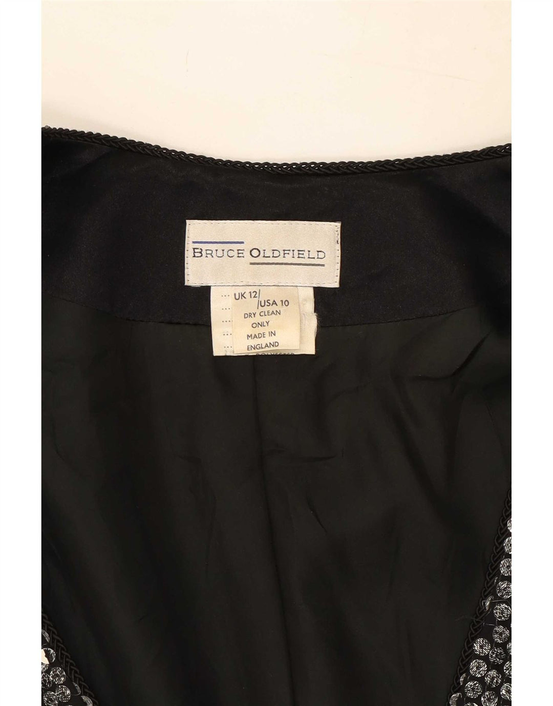 Bruce Oldfield Damen Blazer Jacke UK 12 Medium Silber