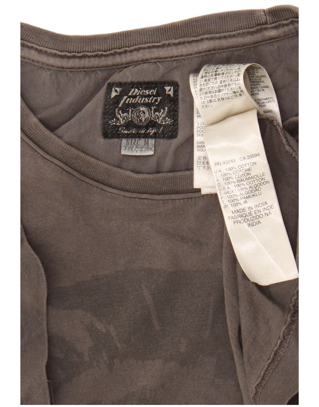 Diesel Herren-T-Shirt mit Grafik, mittelgraue Baumwolle