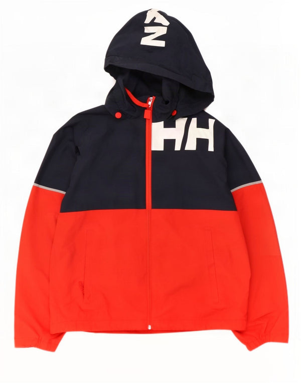 Helly Hansen Grafische Regenjacke für Jungen, 13–14 Jahre, Marineblau, Farbblock
