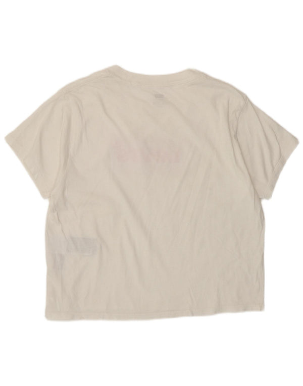 Levi's Damen Crop Loose Fit Graphic T-Shirt Top UK 10 Small Weiße Baumwolle