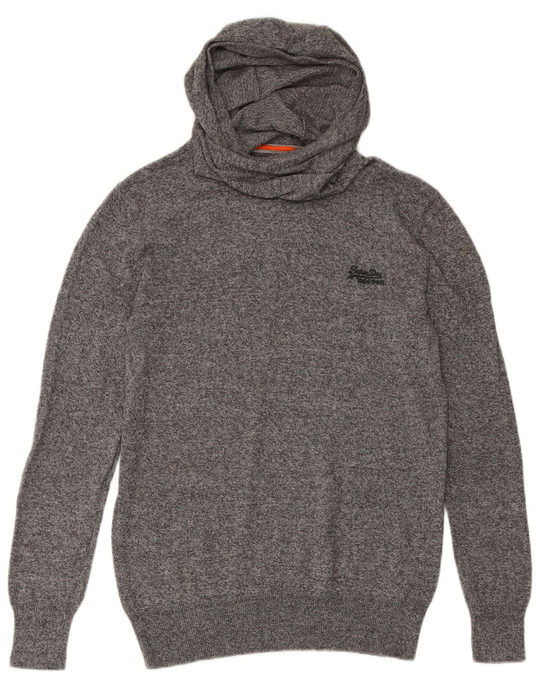 SUPERDRY Herren-Kapuzenpullover aus mittelgrauer Baumwolle