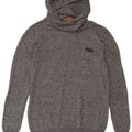 SUPERDRY Herren-Kapuzenpullover aus mittelgrauer Baumwolle