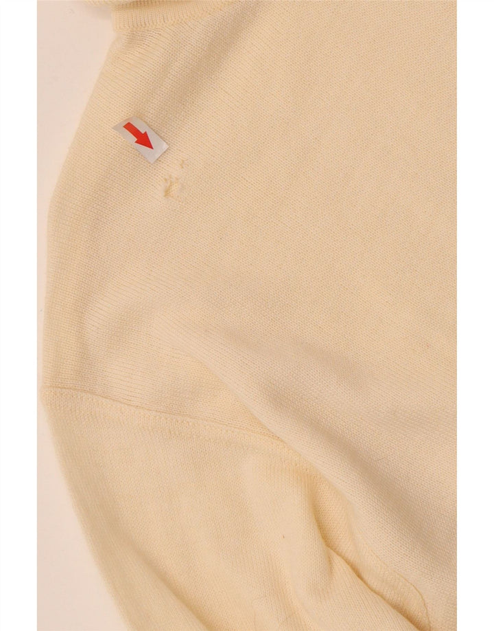Vintage Herren Rollkragenpullover IT 48 Medium Off White Polyacryl