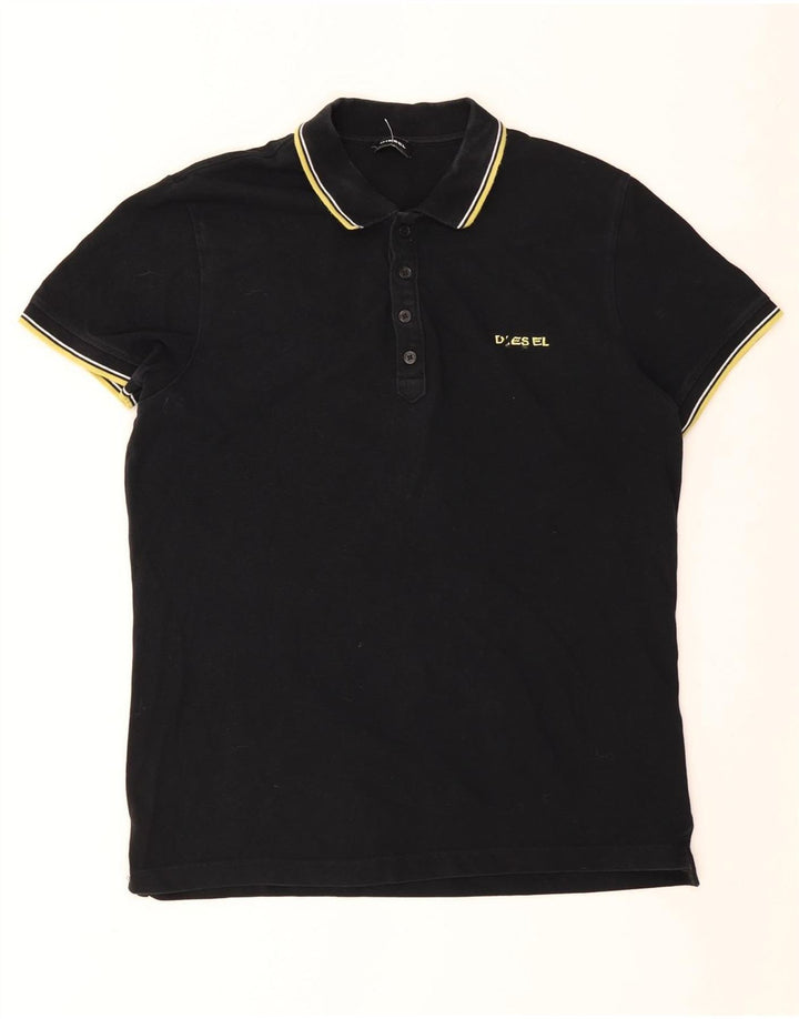 DIESEL Herren Poloshirt XL Schwarz Baumwolle