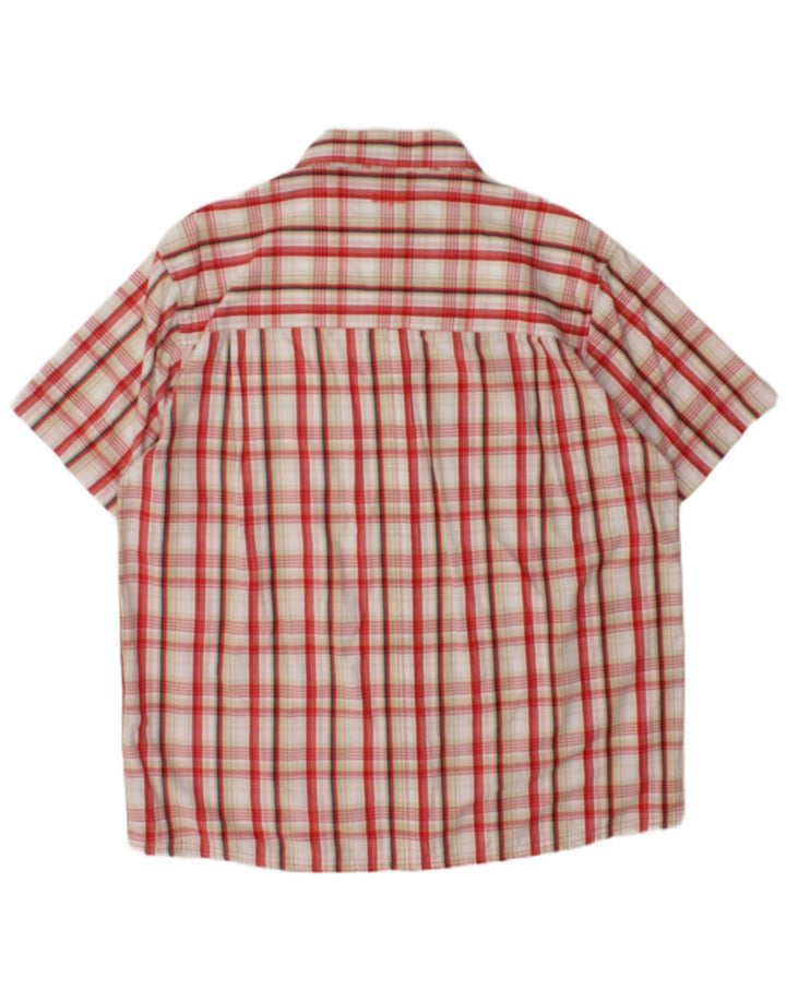 Wrangler Herren-Kurzarmhemd XL, rot kariert, Baumwolle