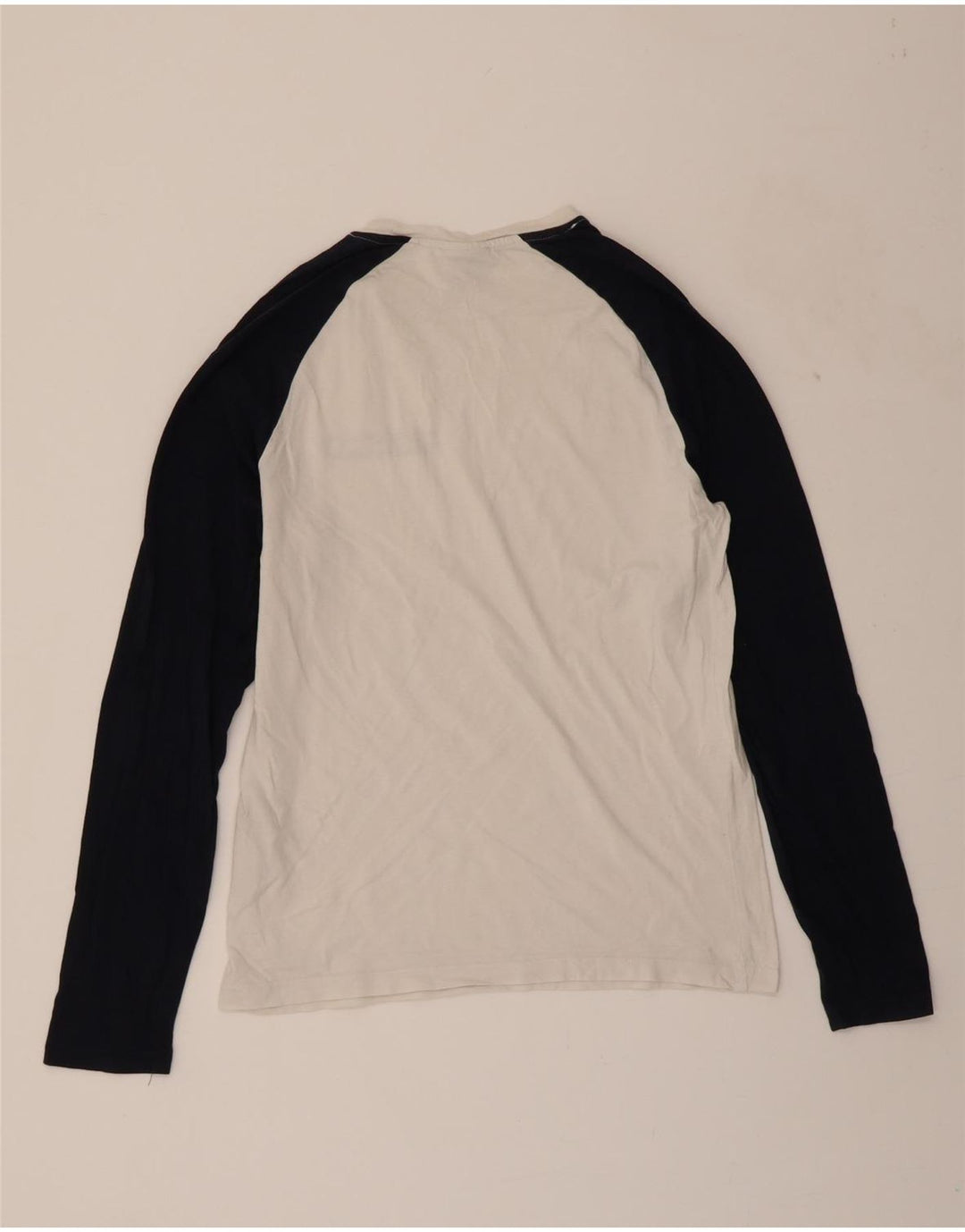 JACK & JONES Mens Top Long Sleeve XS White Colourblock Cotton Vintage Jack & Jones and Second-Hand Jack & Jones from Messina Hembry 