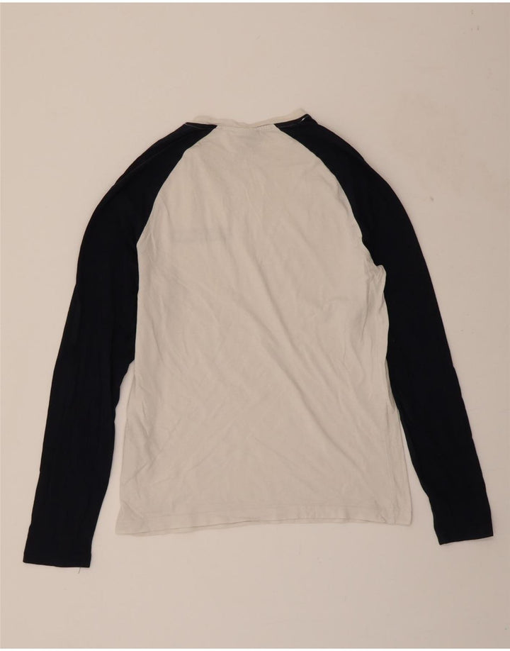 JACK & JONES Mens Top Long Sleeve XS White Colourblock Cotton Vintage Jack & Jones and Second-Hand Jack & Jones from Messina Hembry 