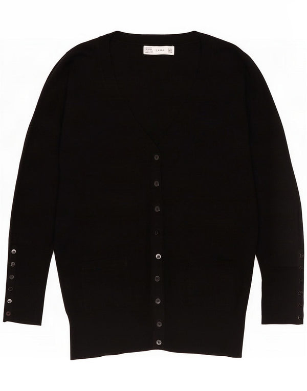 Zara Damen Strickjacke UK 16 Große schwarze Viskose