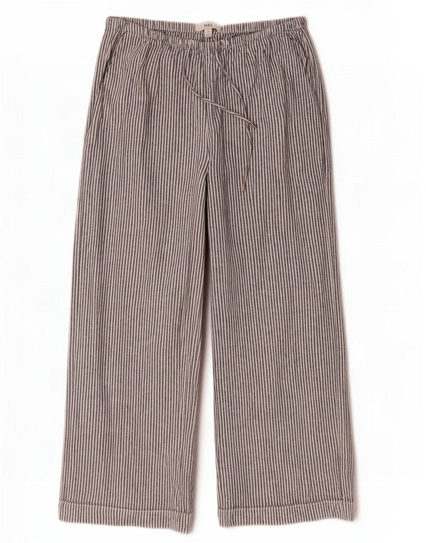 Marks & Spencer Damen-Freizeithose mit hoher Taille, UK 16, Größe L, W32, L26, Grau