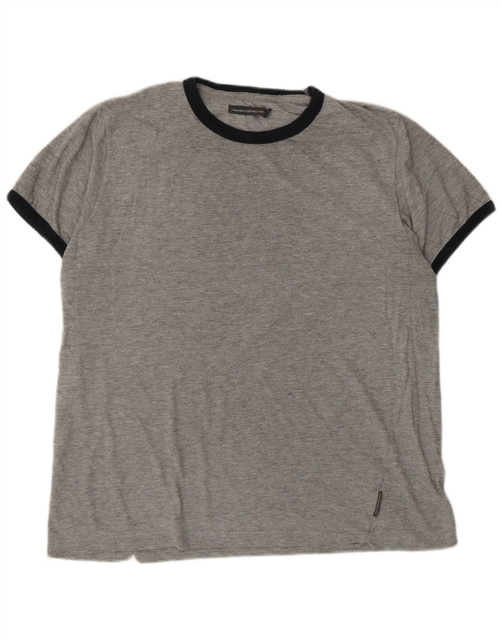 French Connection Herren T-Shirt Top XL Grau Baumwolle