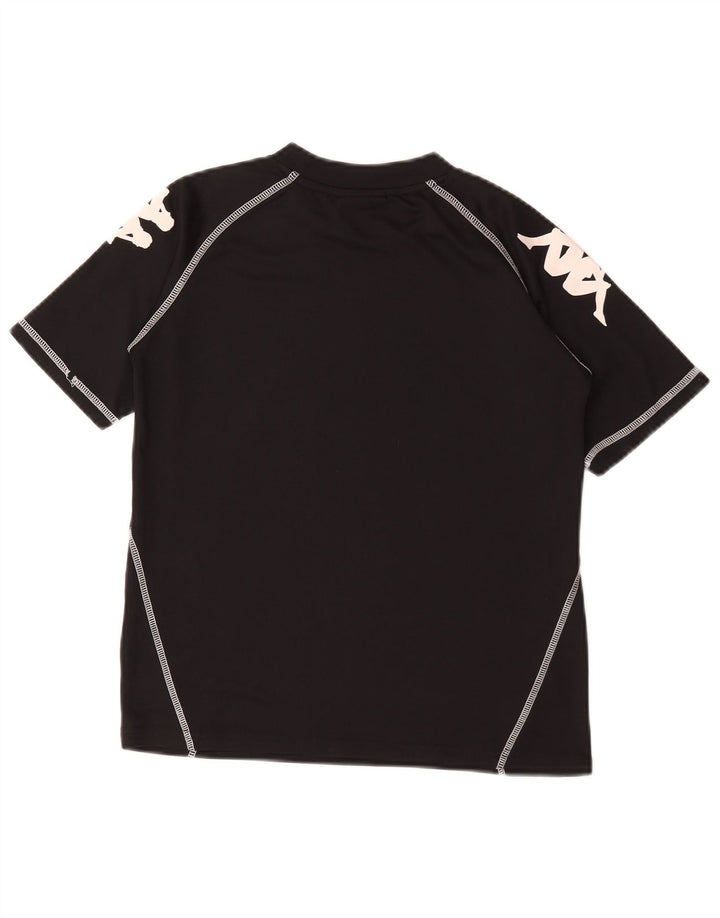Kappa Jungen-T-Shirt mit Grafik, 11–12 Jahre, schwarzes Polyester