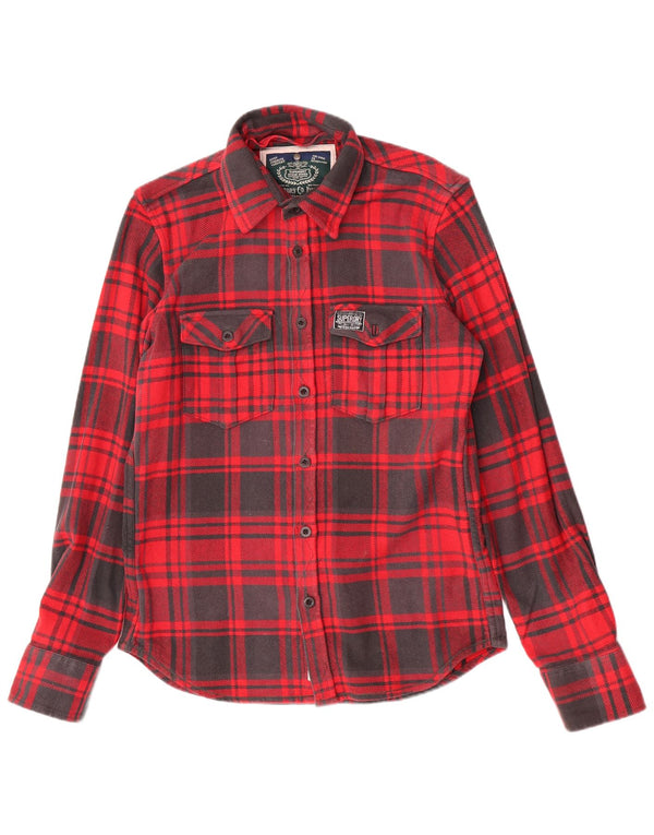 Superdry Herren-Lumberjack-Flanellhemd XL, rot kariert, Baumwolle
