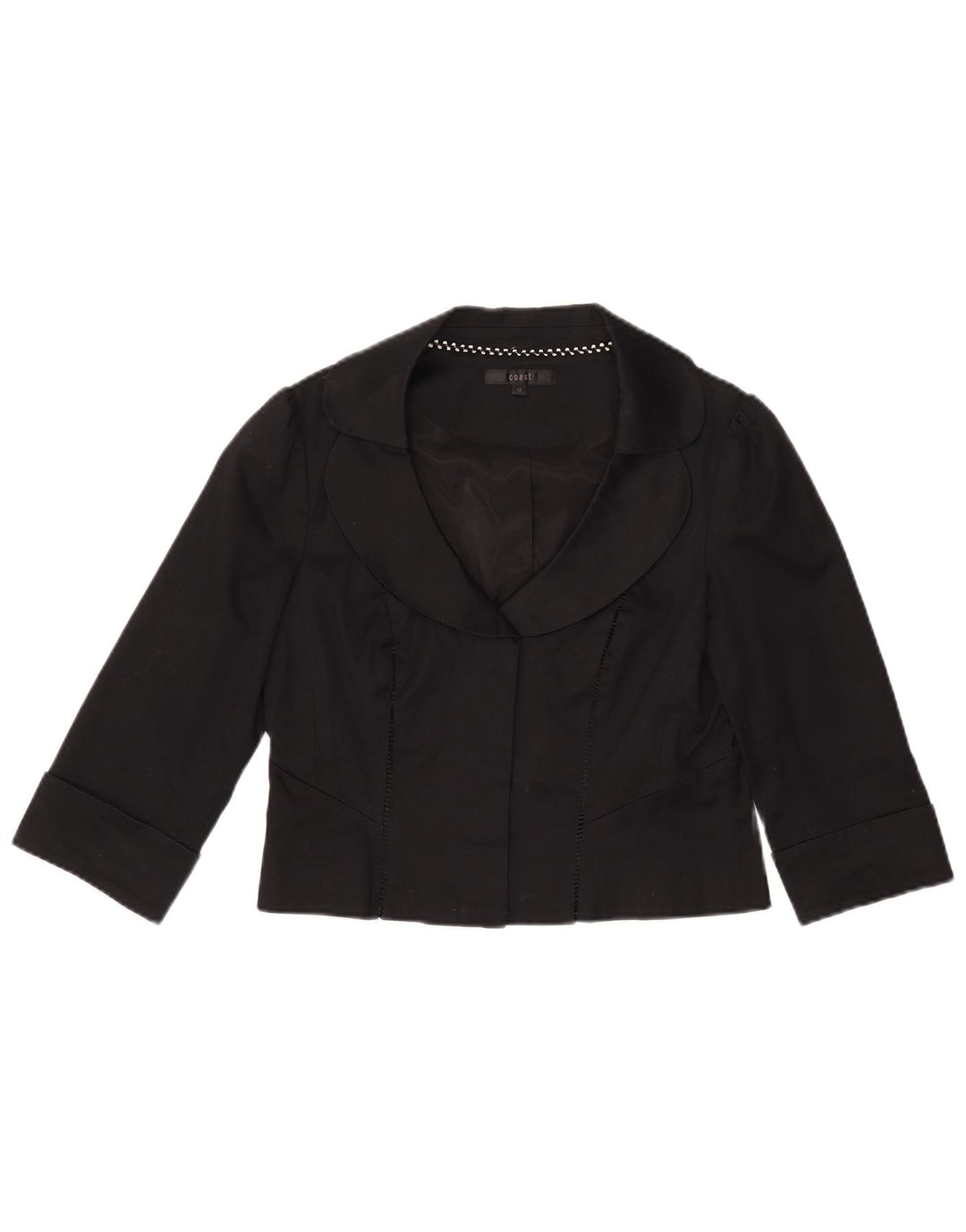 Coast Damen-Bolerojacke mit 3/4-Ärmeln, UK-Größe 12, mittelschwarz, Baumwolle