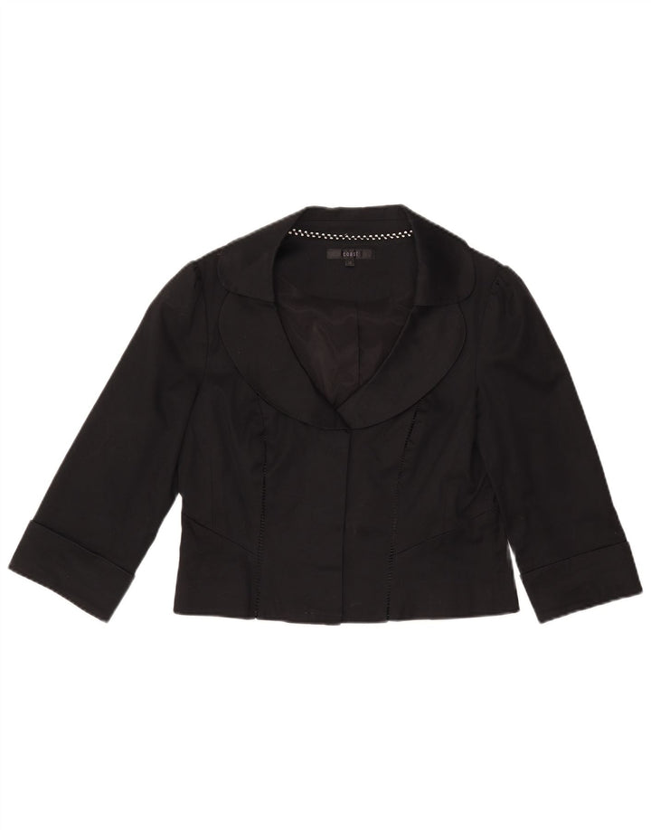 Coast Damen-Bolerojacke mit 3/4-Ärmeln, UK-Größe 12, mittelschwarz, Baumwolle