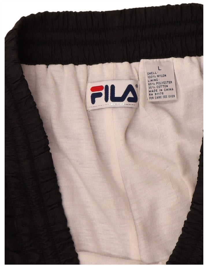 Fila Herren-Trainingshose, großes schwarzes Nylon
