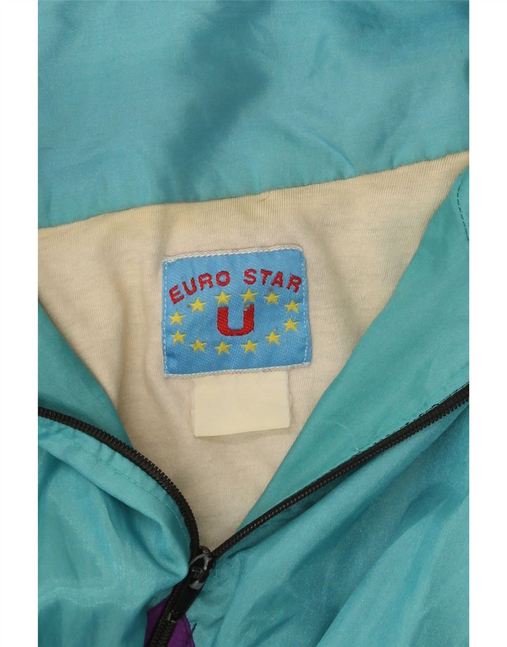 VINTAGE Herren-Trainingsanzug mit lockerer Passform, Oberteil, Jacke, groß, Türkis, Farbblock