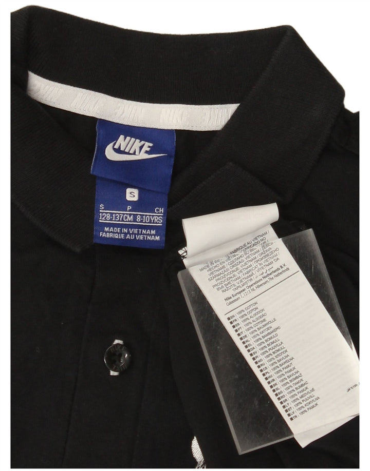 NIKE Jungen-Poloshirt, 8–9 Jahre, Größe S, schwarze Baumwolle