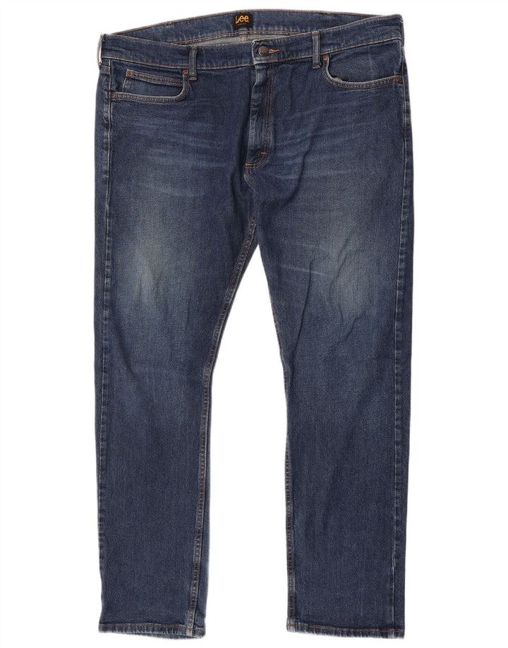 Lee Herren Slim Jeans W42 L32 Blaue Baumwolle