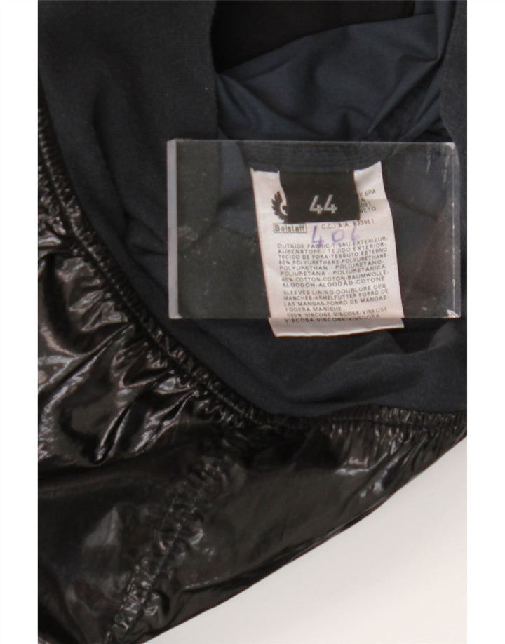 BELSTAFF Womens Faux Leather Bomber Jacket IT 44 Medium Black Polyurethane