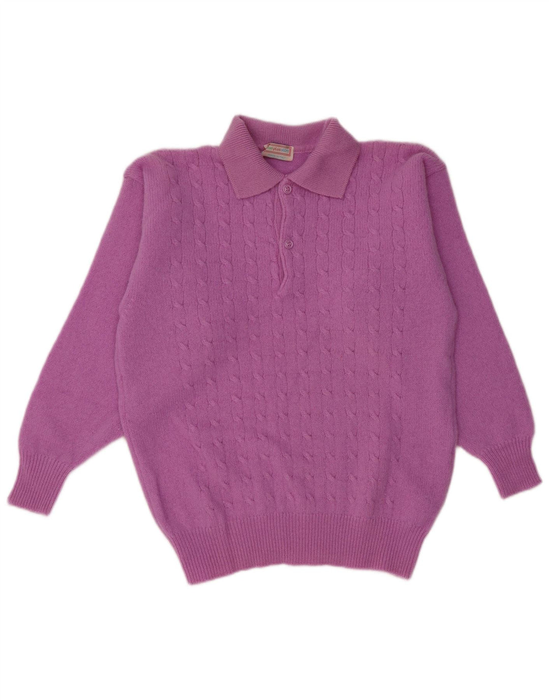 VINTAGE Mens Polo Neck Jumper Sweater Large Purple