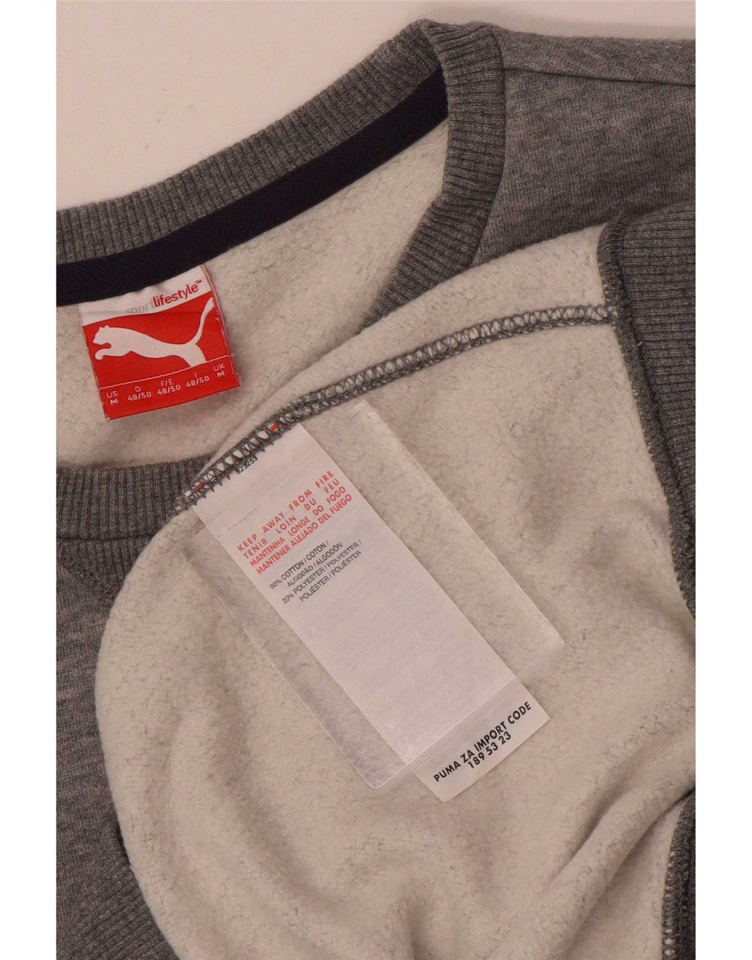 Puma Herren Grafik-Sweatshirt mit normaler Passform, mittelgraue Baumwolle
