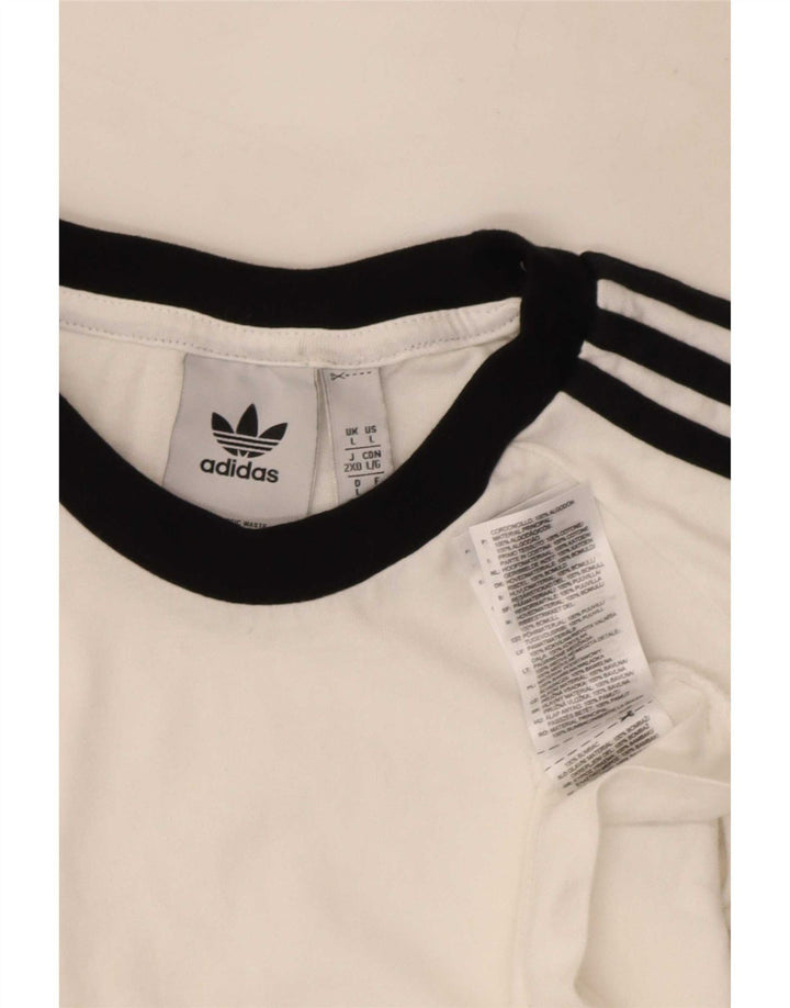 Adidas Herren T-Shirt Top Large Weiß Baumwolle