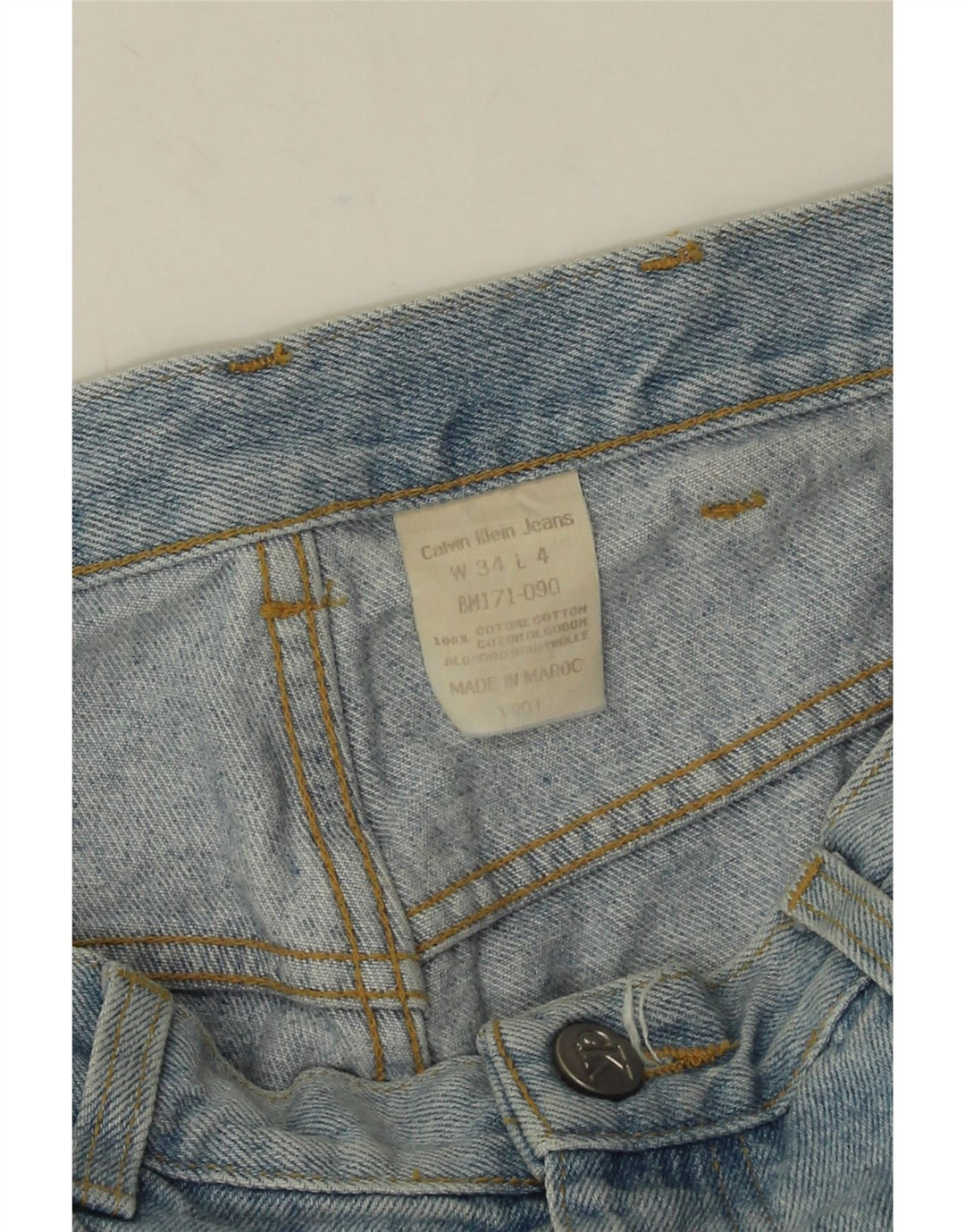 Calvin Klein Herren Straight Jeans W34 L34 Blaue Baumwolle