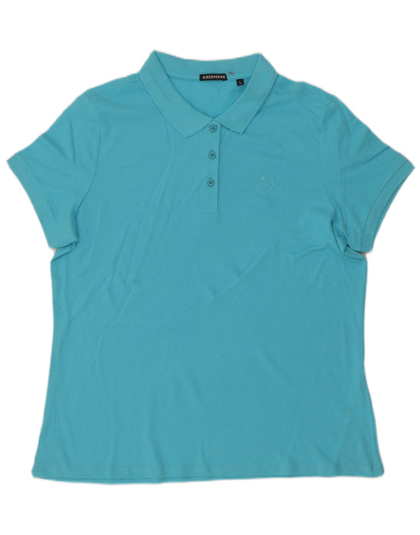 Chiemsee Damen Poloshirt UK 16 Large Blau Baumwolle