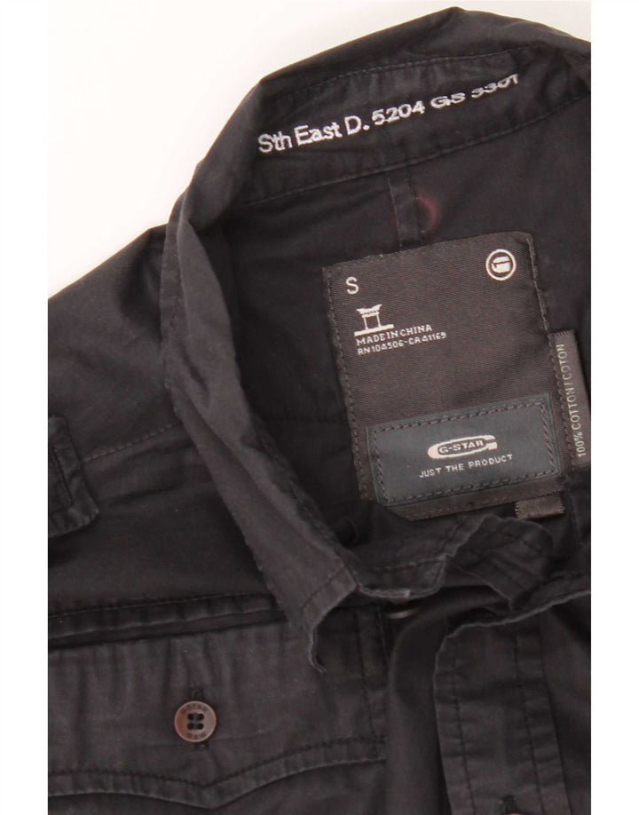 G-Star Herren-Militärhemd, Größe S, schwarze Baumwolle